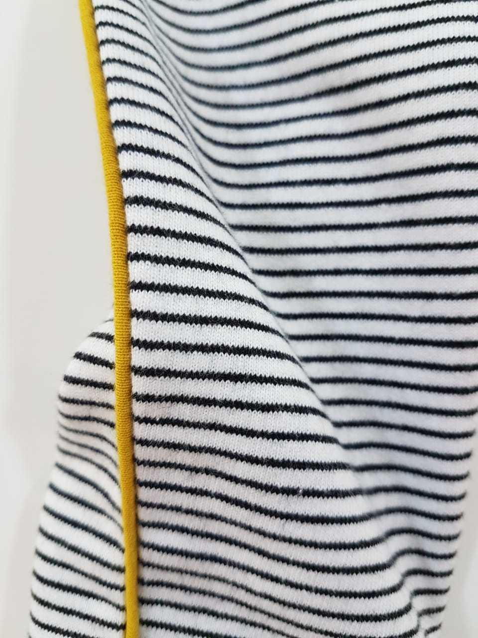 Unisex black and white stripy jersey kids dungaree